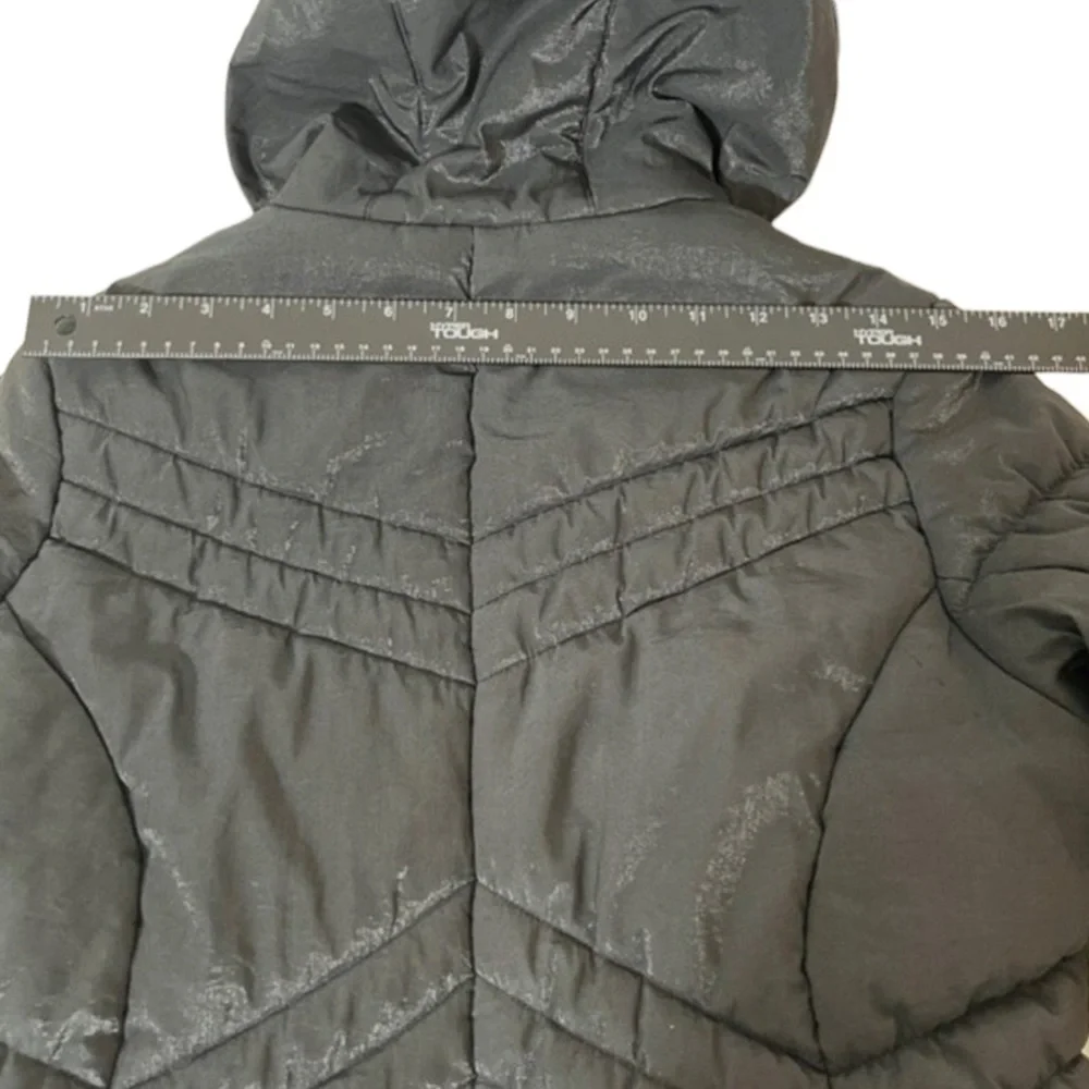ZeroXposur Girls Coat Black with Leopard Print Lined Hood Size Medium